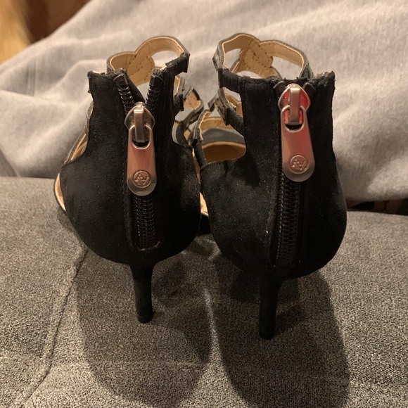 ADRIENNE VITTADINI Av-Shahin Women's Size 7M Black Faux Suede ZIP 3" Heels - Picture 5 of 9